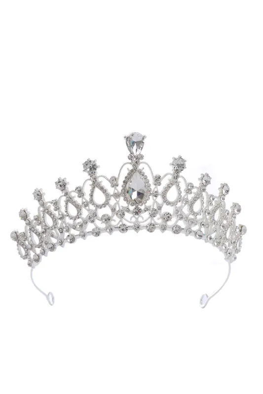 Silver Crystal Prom Queen Pageant Crown Tiara sold by Zapaka