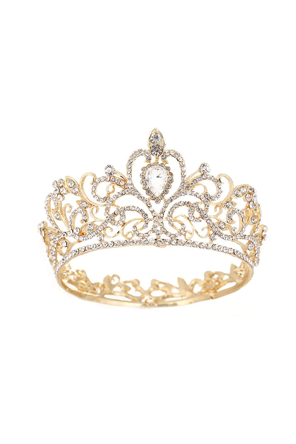 Crystal Prom Queen Pageant Golden Crown Tiara sold by Zapaka