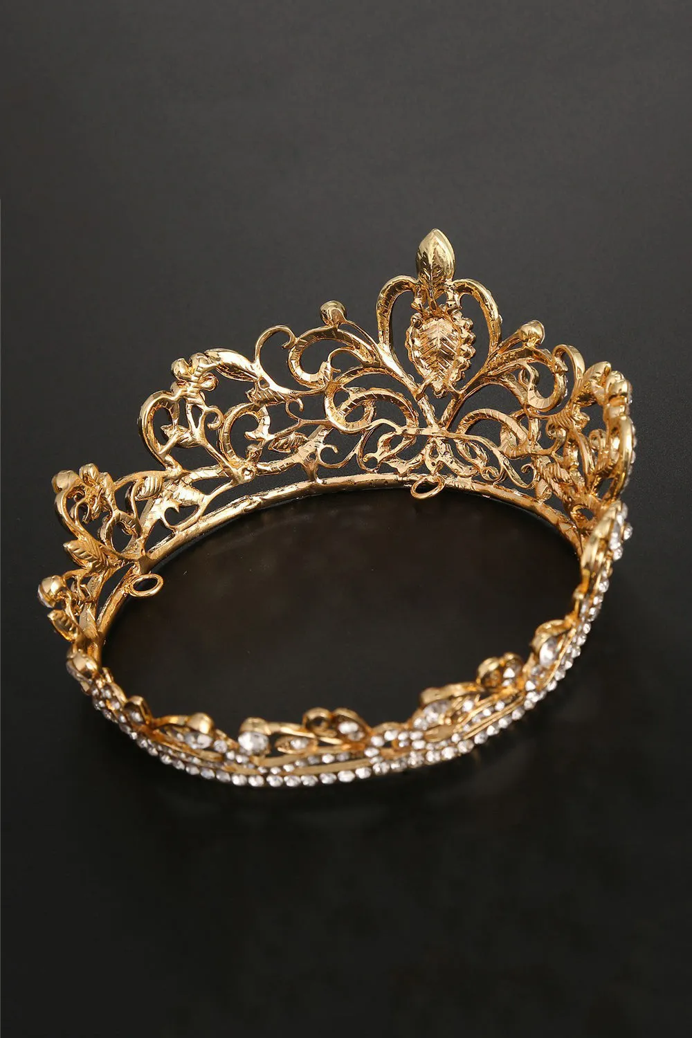 Crystal Prom Queen Pageant Golden Crown Tiara sold by Zapaka product image thumbnail 2