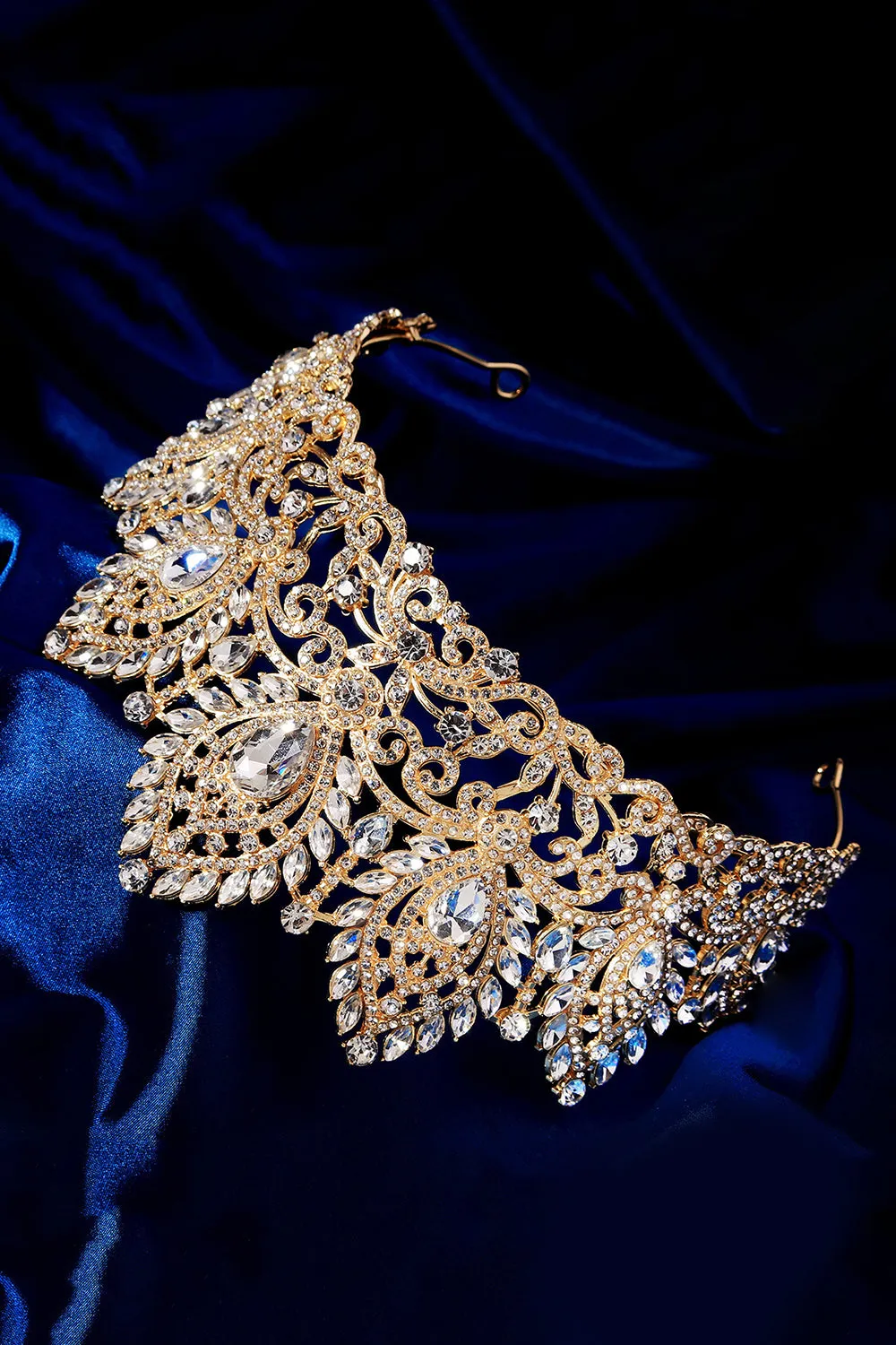 Luxury Crystal Prom Queen Pageant Golden Crown Tiara sold by Zapaka product image thumbnail 4