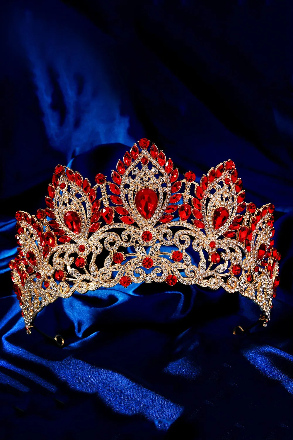 Luxury Crystal Prom Queen Pageant Golden Crown Tiara sold by Zapaka product image thumbnail 5