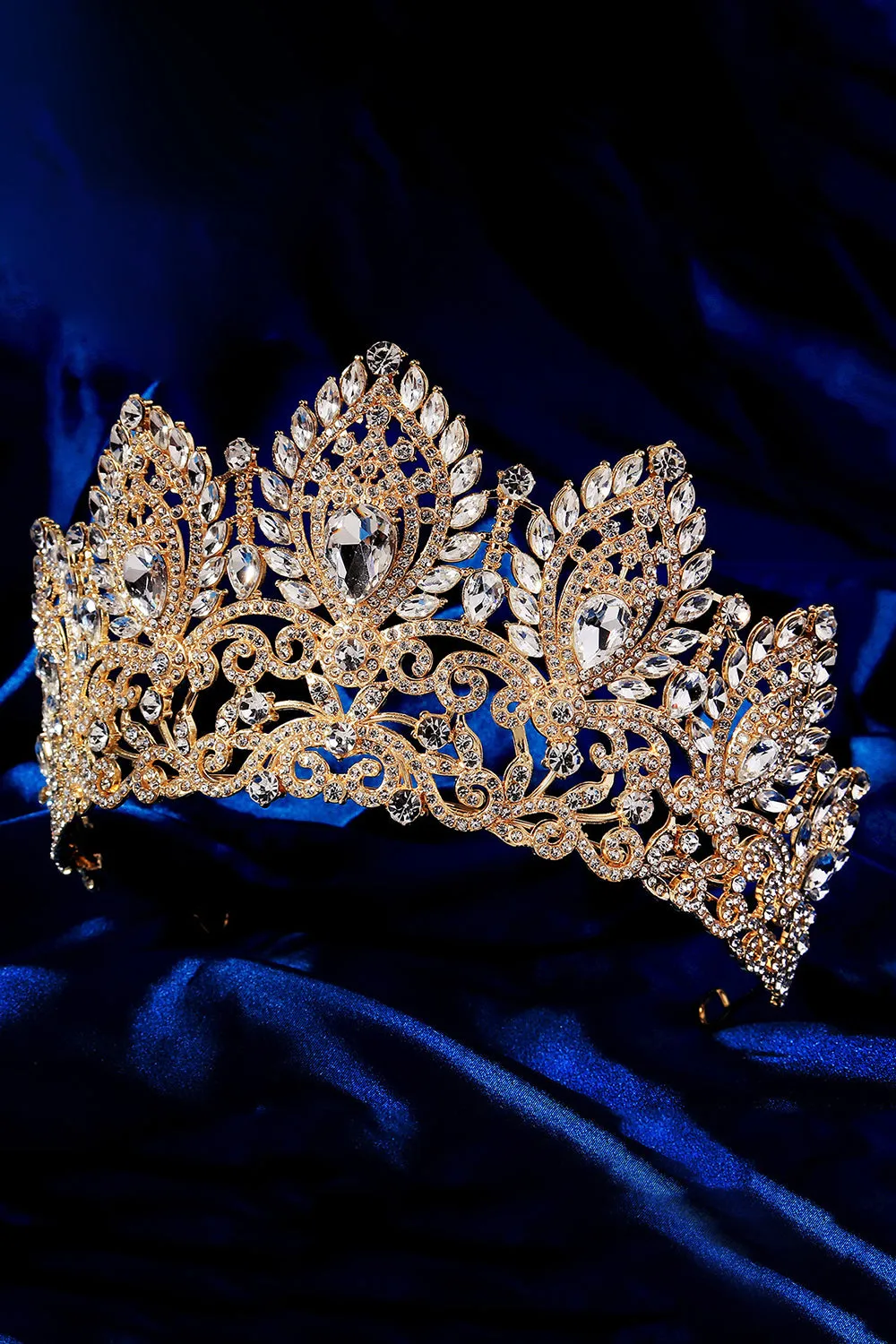 Luxury Crystal Prom Queen Pageant Golden Crown Tiara sold by Zapaka product image thumbnail 2
