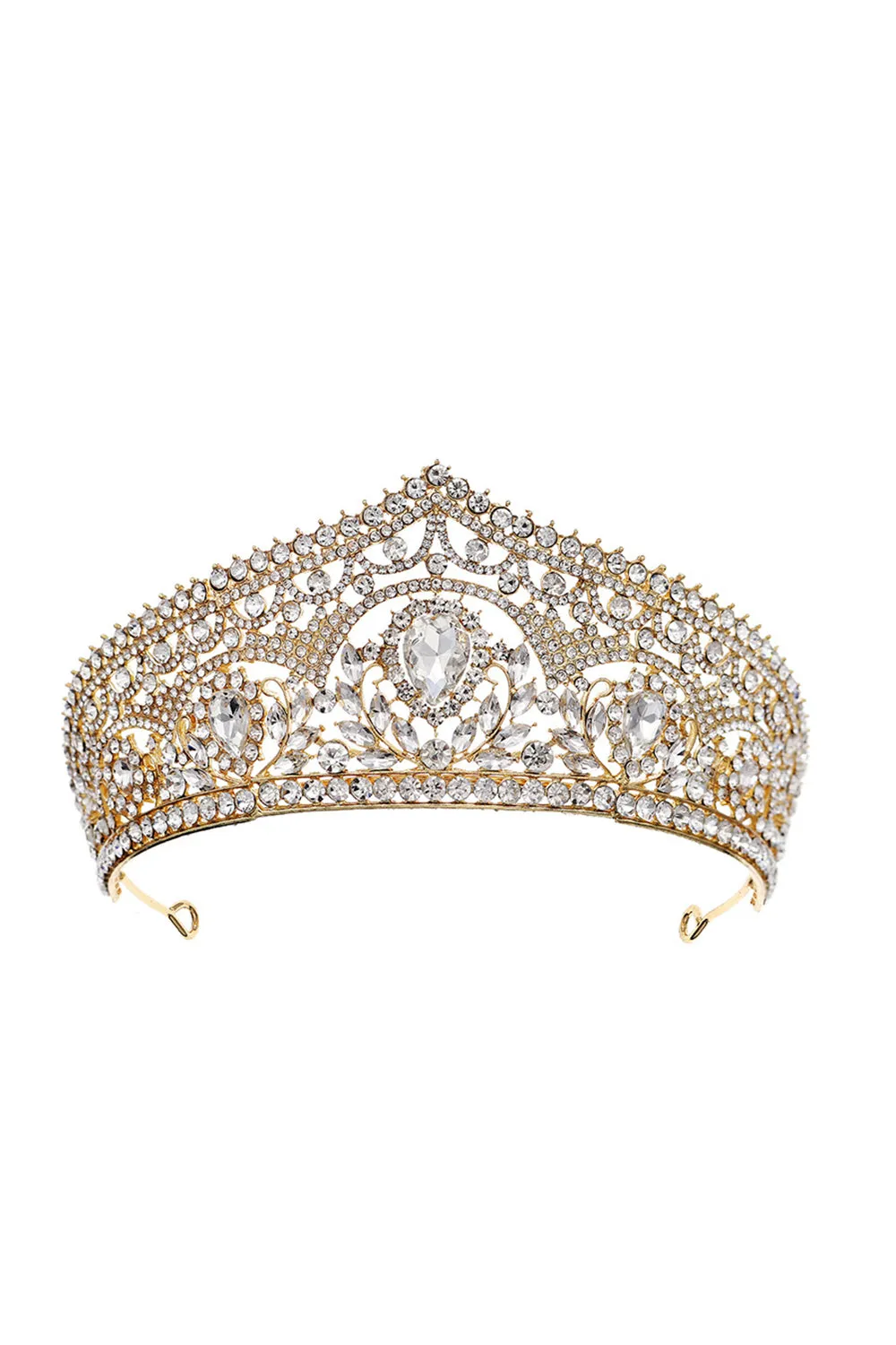 Luxury Crystal Princess Golden Crown Tiara sold by Zapaka