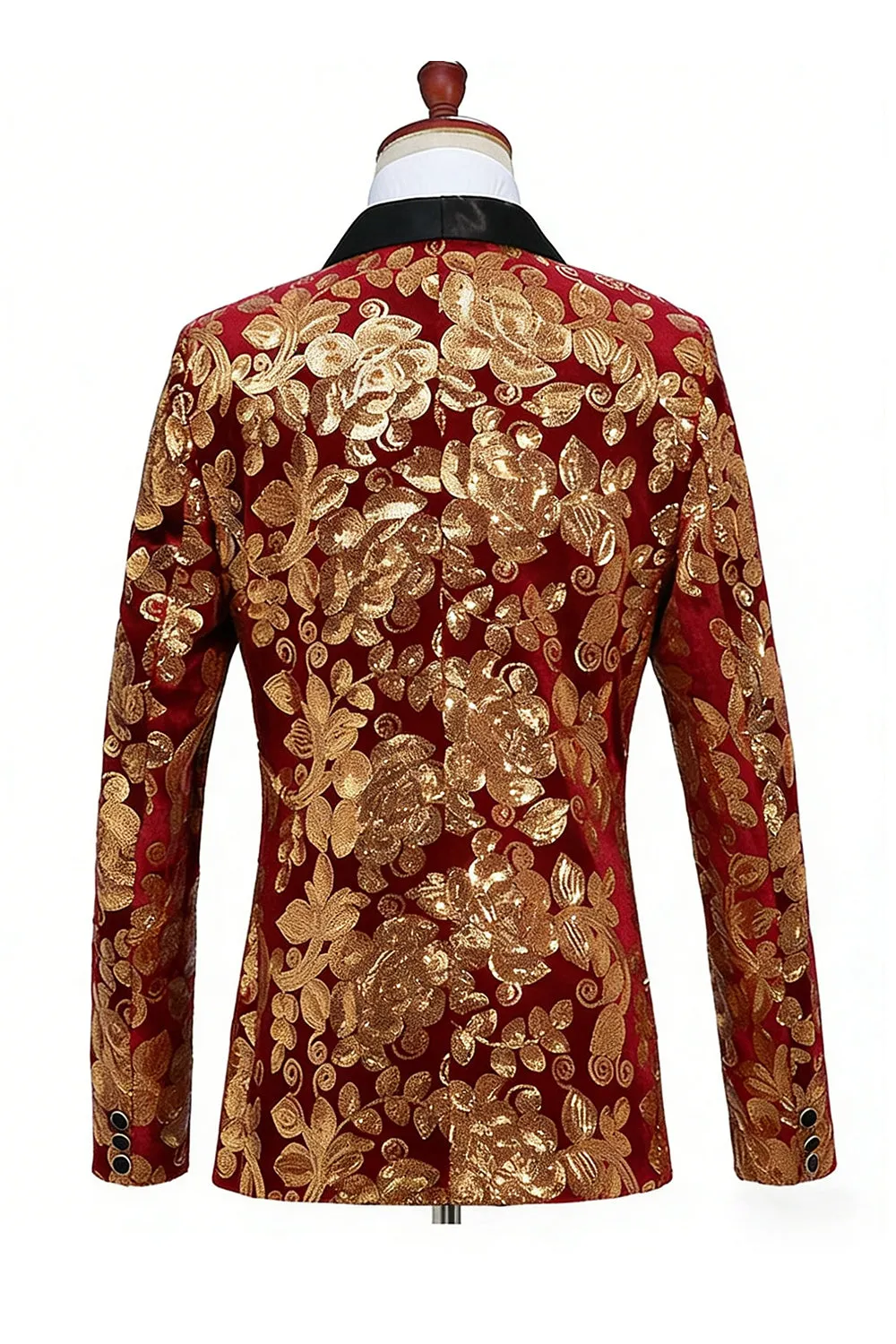 Sparkly Black Sequin Shawl Lapel Single Breasted Men' Blazer sold by Zapaka product image thumbnail 4