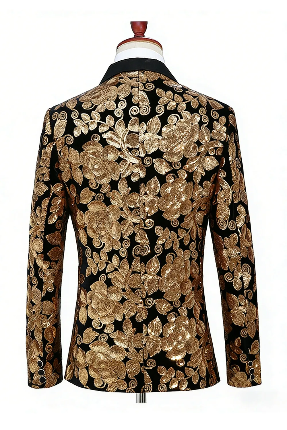 Sparkly Black Sequin Shawl Lapel Single Breasted Men' Blazer sold by Zapaka product image thumbnail 2