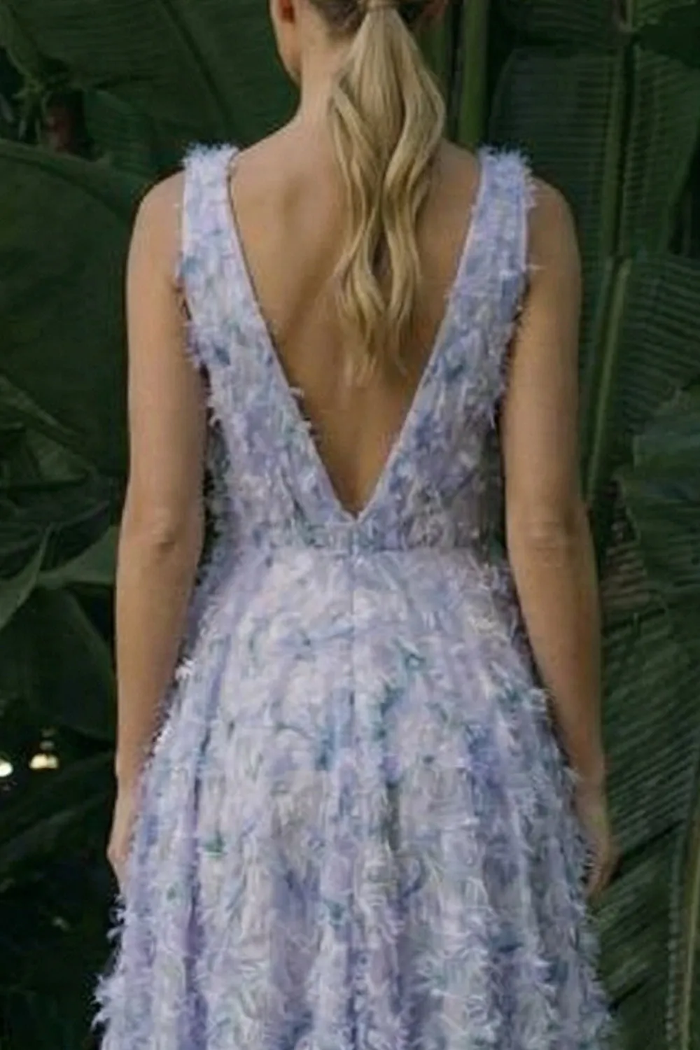 Light Purple Asymmetrical A Line Floral Dress sold by Zapaka product image thumbnail 4