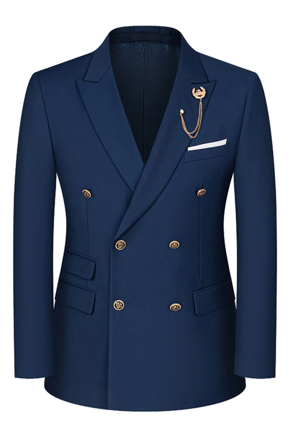 2-piece Black Peaked Lapel Double Breasted Men's Suits sold by Zapaka product image thumbnail 5