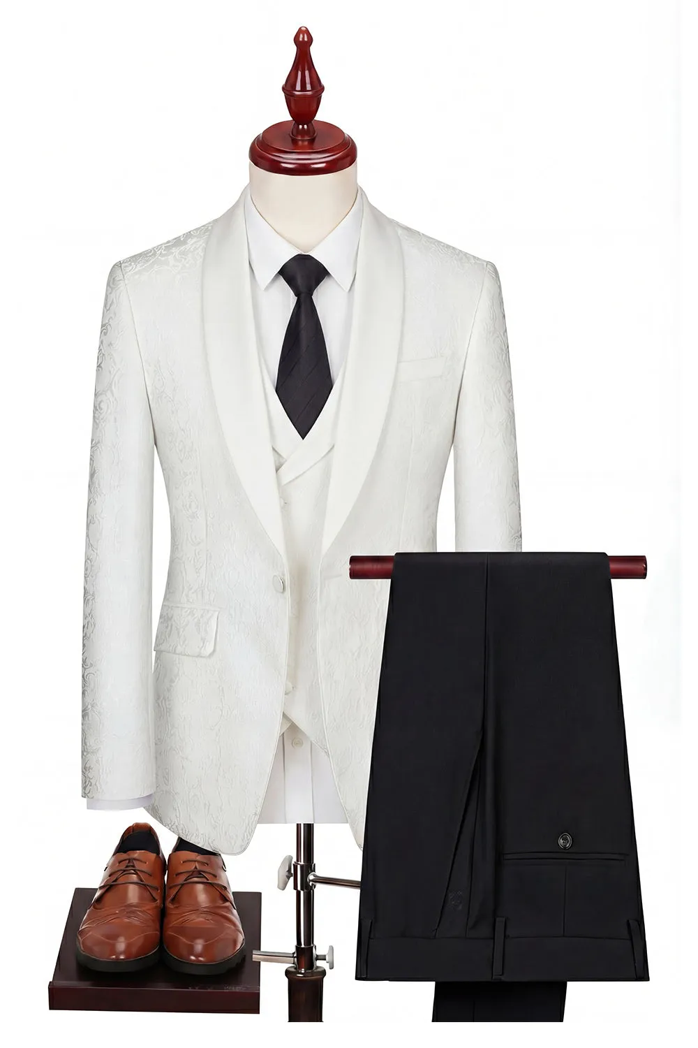 Black Shawl Lapel One Button 3-Piece Men's Suits sold by Zapaka product image thumbnail 3