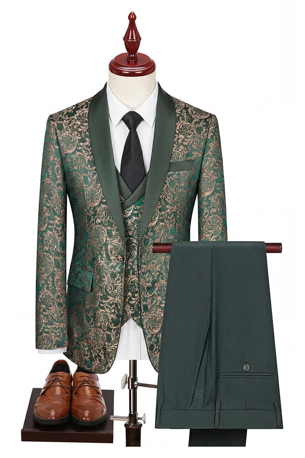 Black Shawl Lapel One Button 3-Piece Men's Suits sold by Zapaka product image thumbnail 5