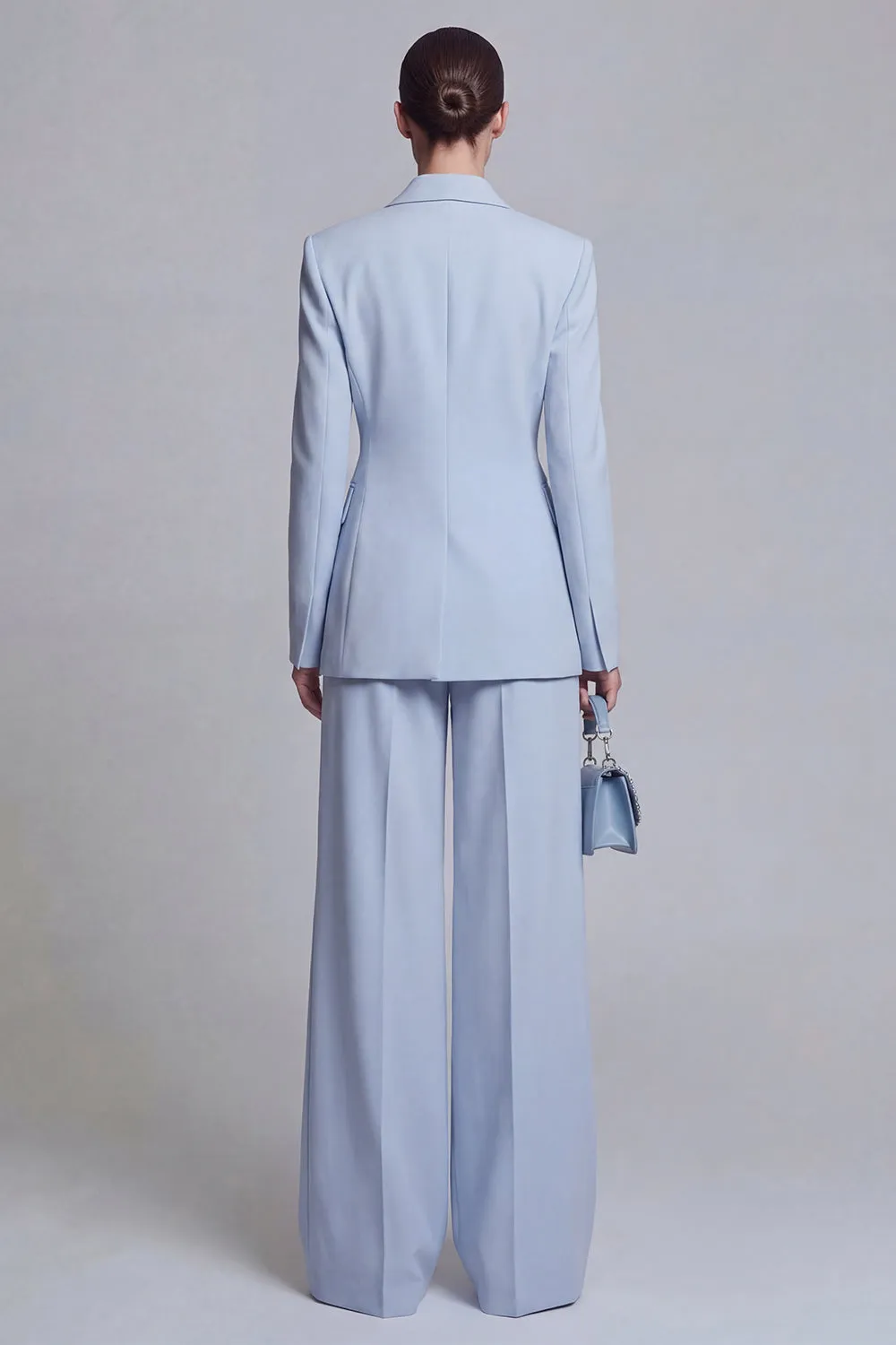 Blue 2 Piece Wide Leg Double Breasted Peak Lapel Prom Suits sold by Zapaka product image thumbnail 2