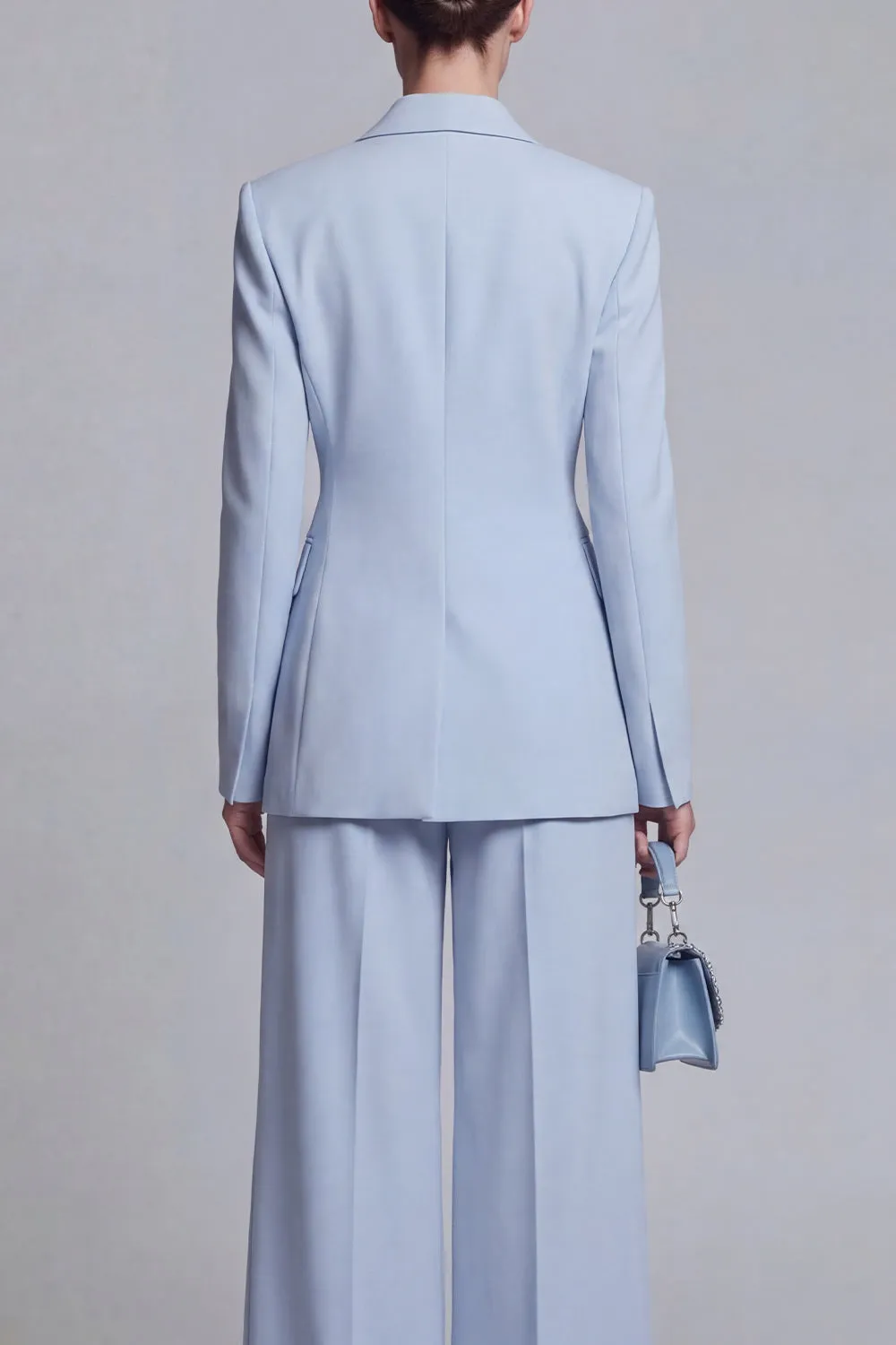 Blue 2 Piece Wide Leg Double Breasted Peak Lapel Prom Suits sold by Zapaka product image thumbnail 4