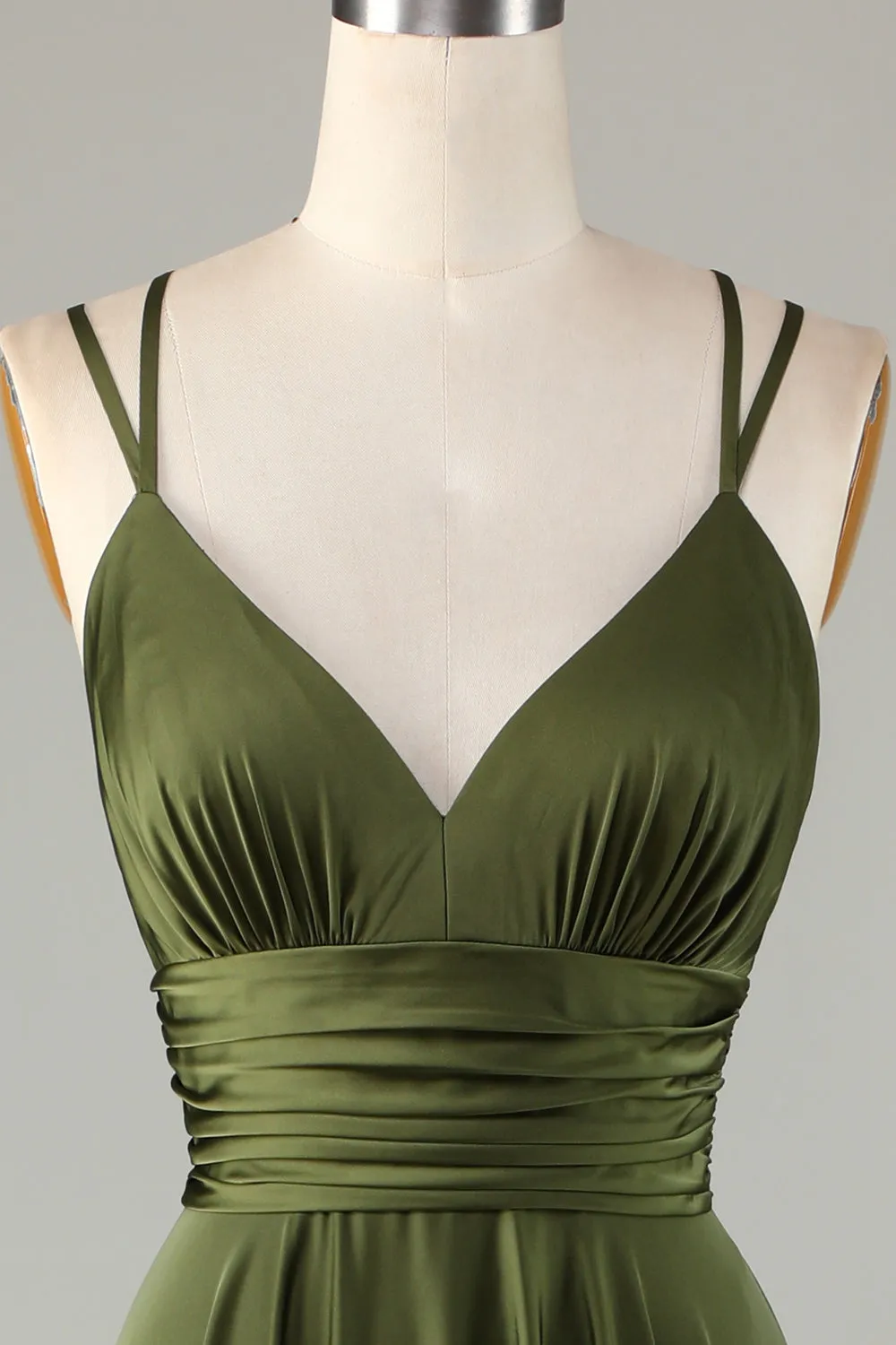 Olive A Line Spaghetti Straps Long Choir Dress with Ruffles sold by Zapaka product image thumbnail 5