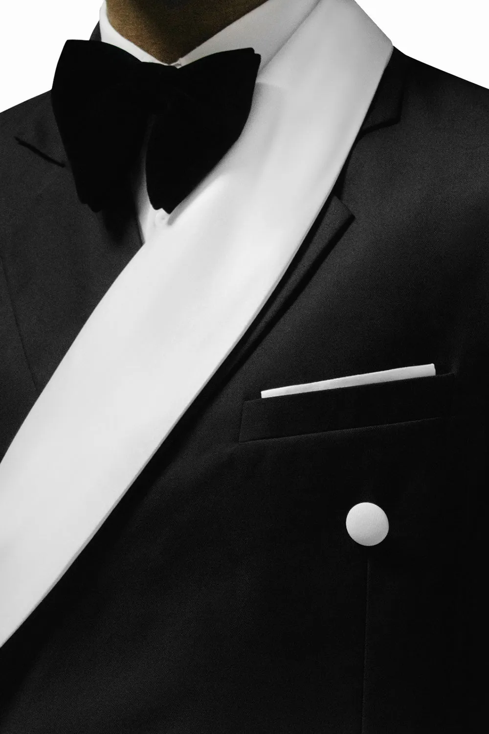 Black 2 Piece One Button Notch Lapel Men's Prom Suits sold by Zapaka product image thumbnail 4