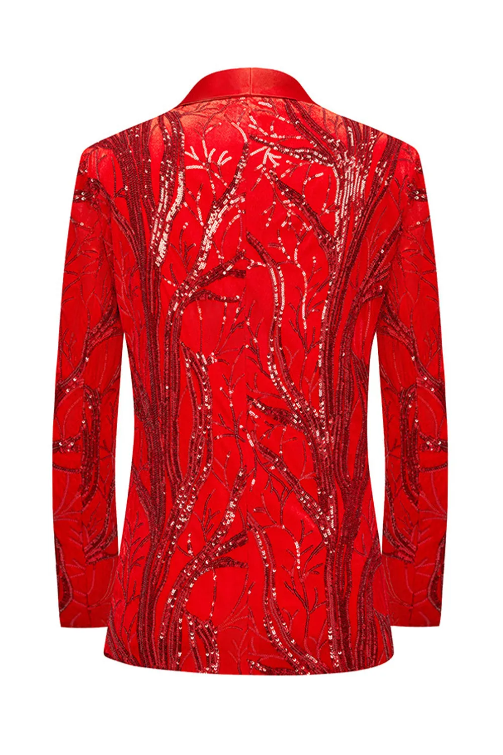 Gold Shawl Lapel One Button Sequined Men's Blazer sold by Zapaka product image thumbnail 4