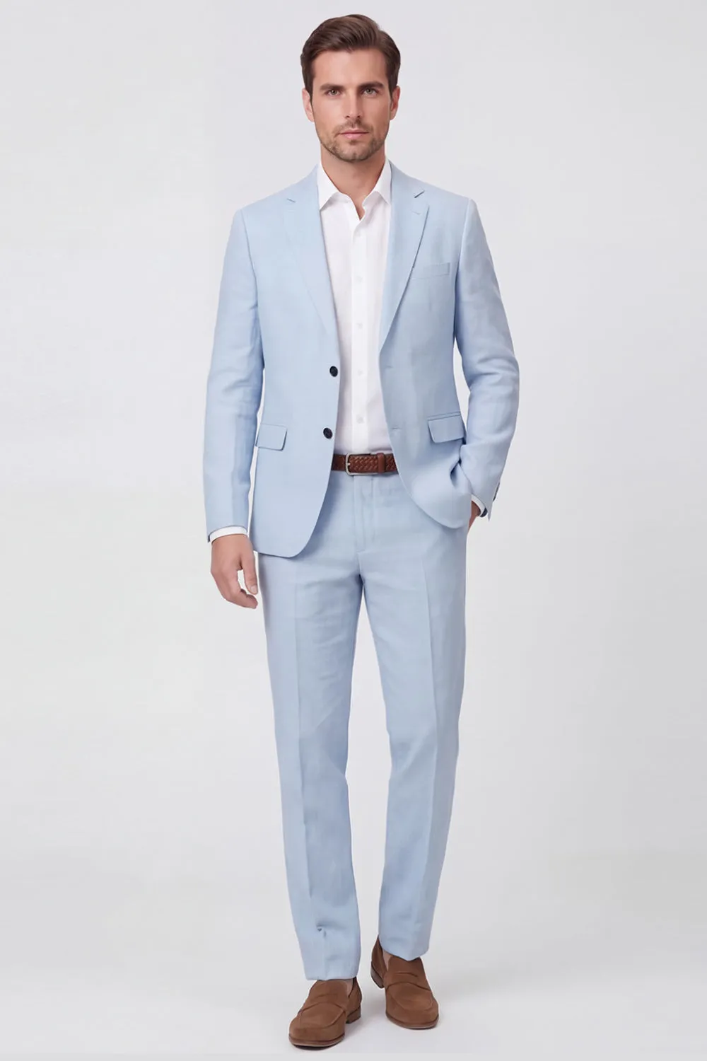 Blue Notched Lapel Single Breasted Men's Wedding Suits sold by Zapaka product image thumbnail 3