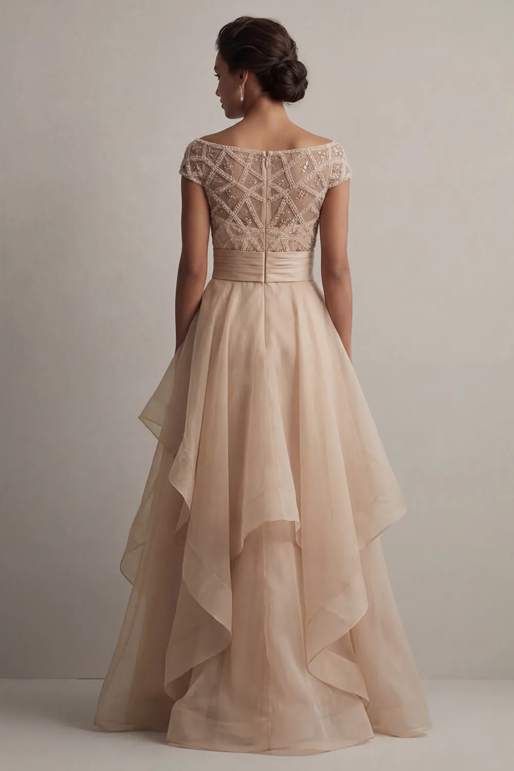 Bateau Neck A Line Blush Sequin Mother Of the Bride Dress sold by Zapaka product image thumbnail 2