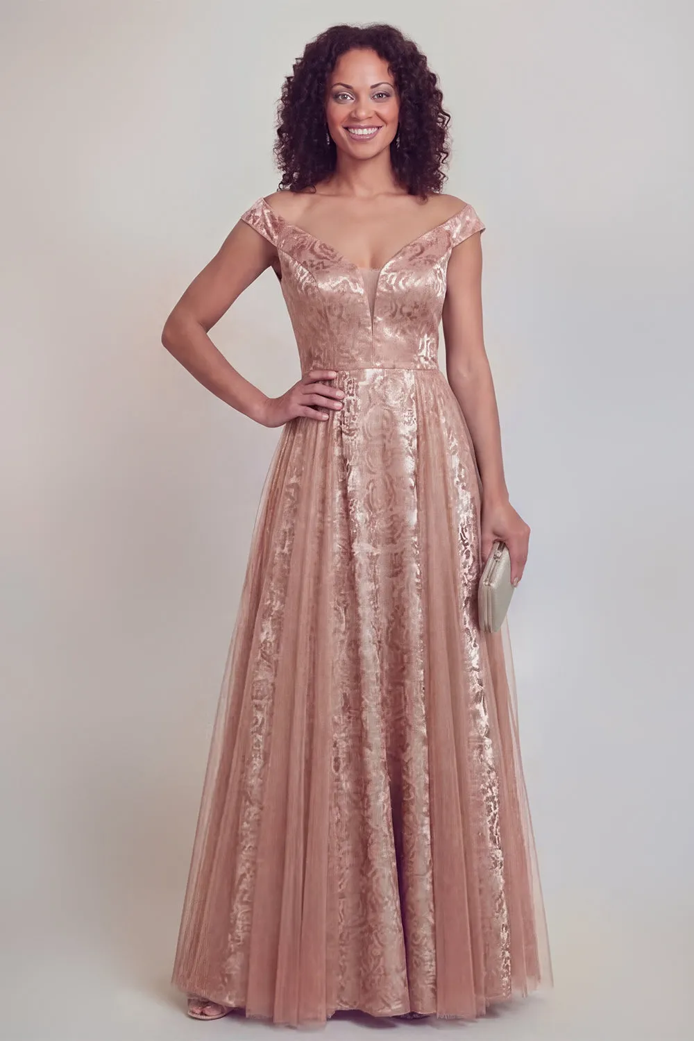 Navy Floral A Line Long Mothe of the Bride Dress sold by Zapaka product image thumbnail 5