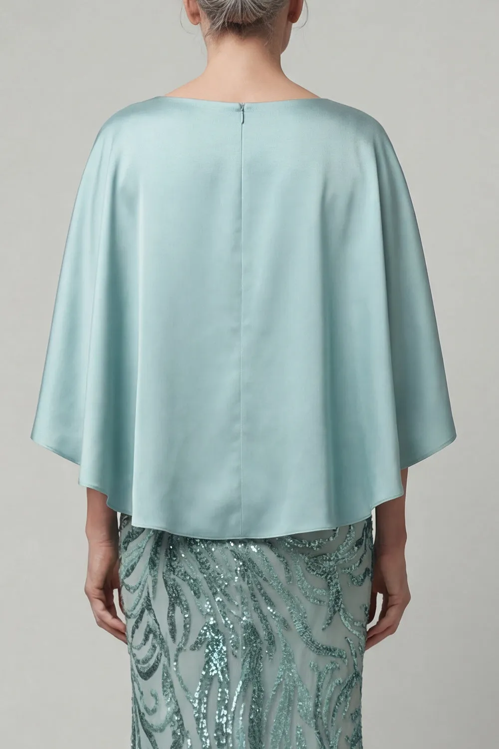 Sparkly Mermaid Blue Sequin Long Mother of the Bride Dress sold by Zapaka product image thumbnail 4