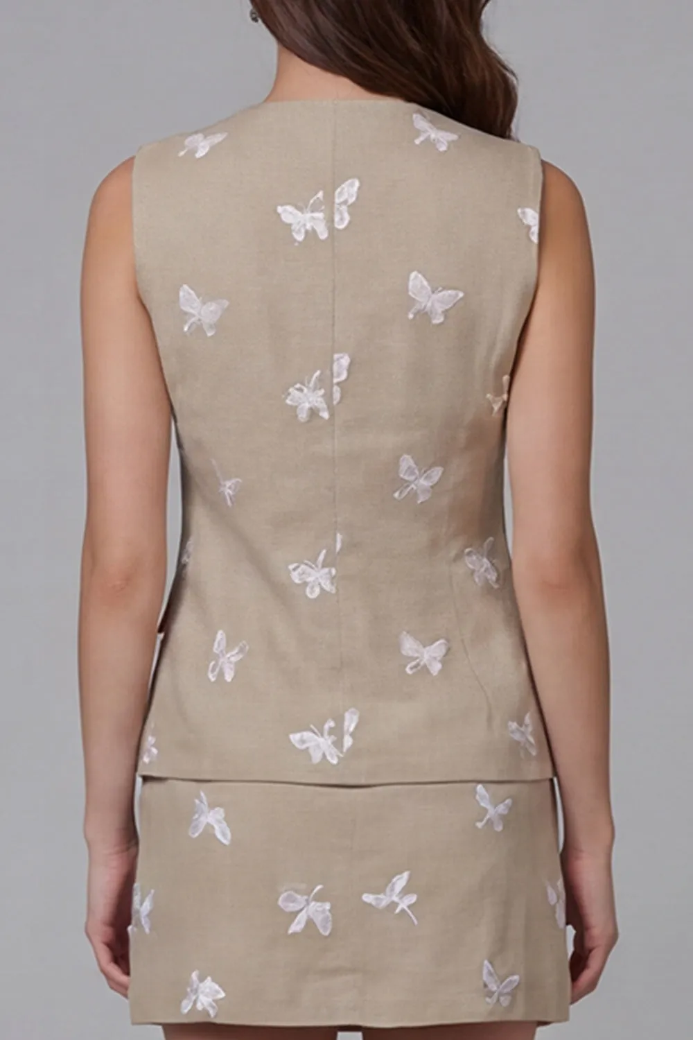 Khaki Single-Breasted Floral 2-piece Work Suits sold by Zapaka product image thumbnail 4
