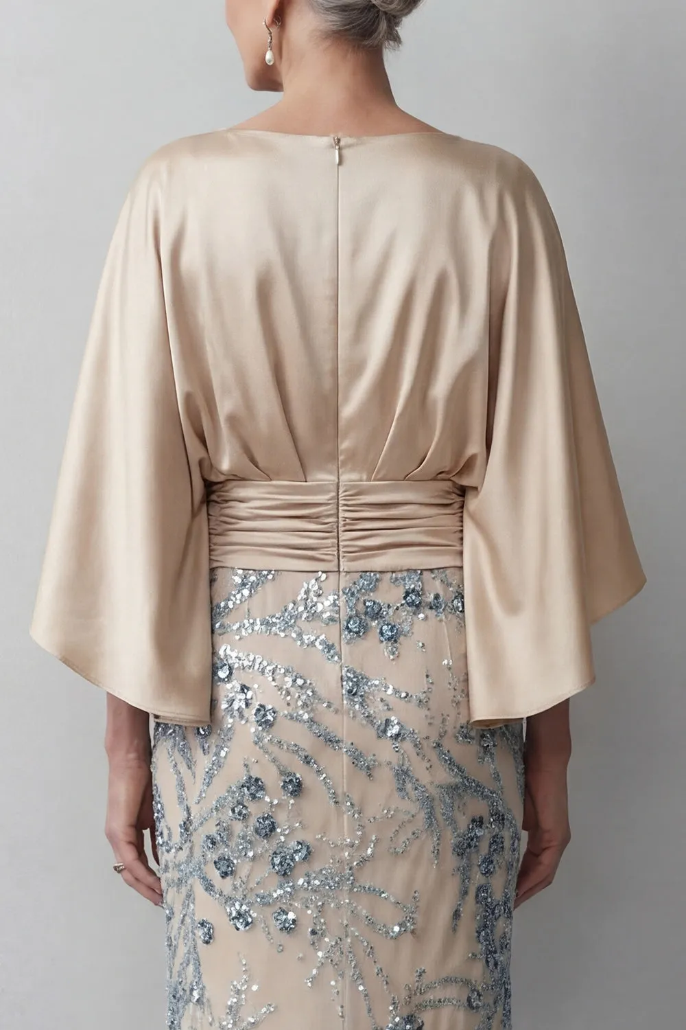 Champagne Sequin Long Sleeve Mermaid Mother Of Bride Dress sold by Zapaka product image thumbnail 4