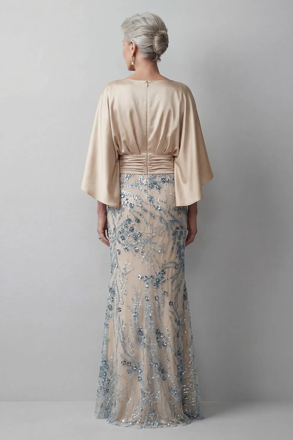 Champagne Sequin Long Sleeve Mermaid Mother Of Bride Dress sold by Zapaka product image thumbnail 2