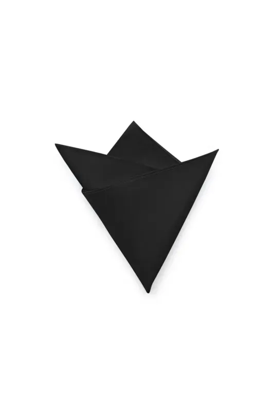 Black Satin Pocket Square made by Zapaka