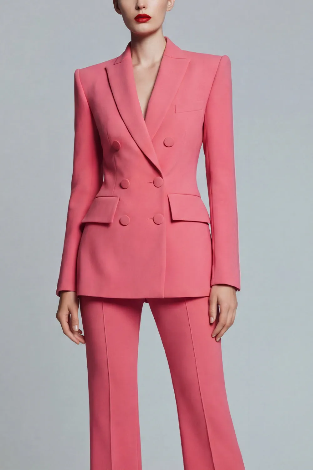 Coral Peak Lapel 2 Piece Slim Fit Double Breasted Prom Suits sold by Zapaka product image thumbnail 3