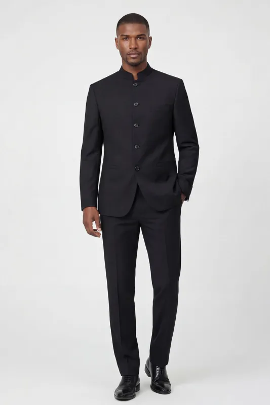 Single Breasted Black 2 Piece Men's Prom Suits made by Zapaka