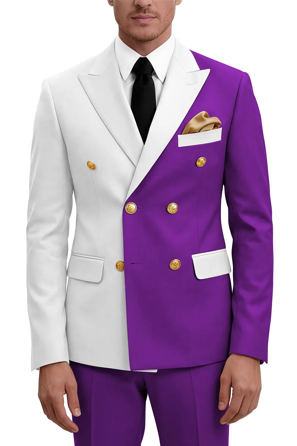 Purple 2 Piece Peak Lapel Double Breasted Men's Prom Suits sold by Zapaka product image thumbnail 3