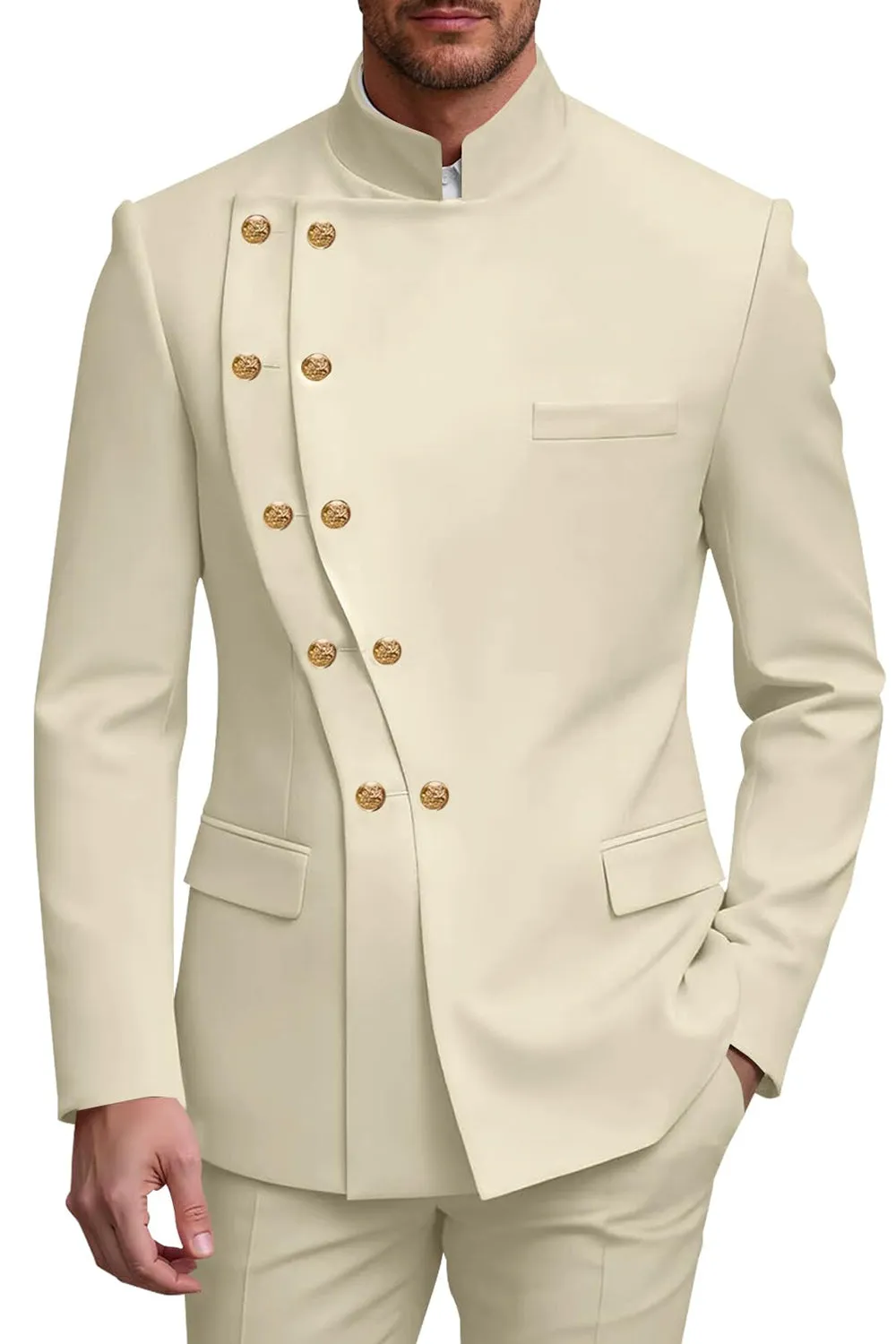 2 Piece Double Breasted Black Men's Prom Suits sold by Zapaka product image thumbnail 5