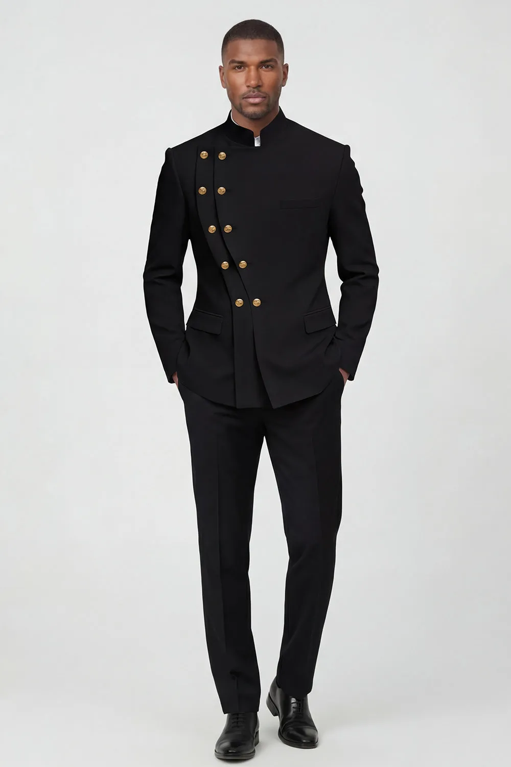 2 Piece Double Breasted Black Men's Prom Suits sold by Zapaka
