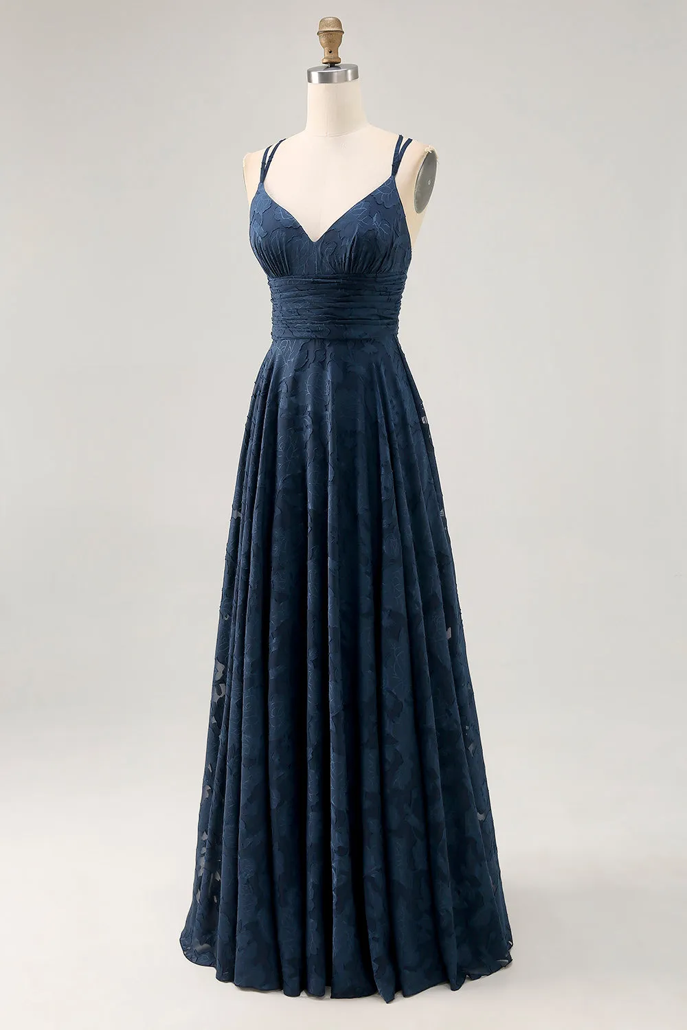 Floral A Line Navy Printed Maxi Dress sold by Zapaka product image thumbnail 3