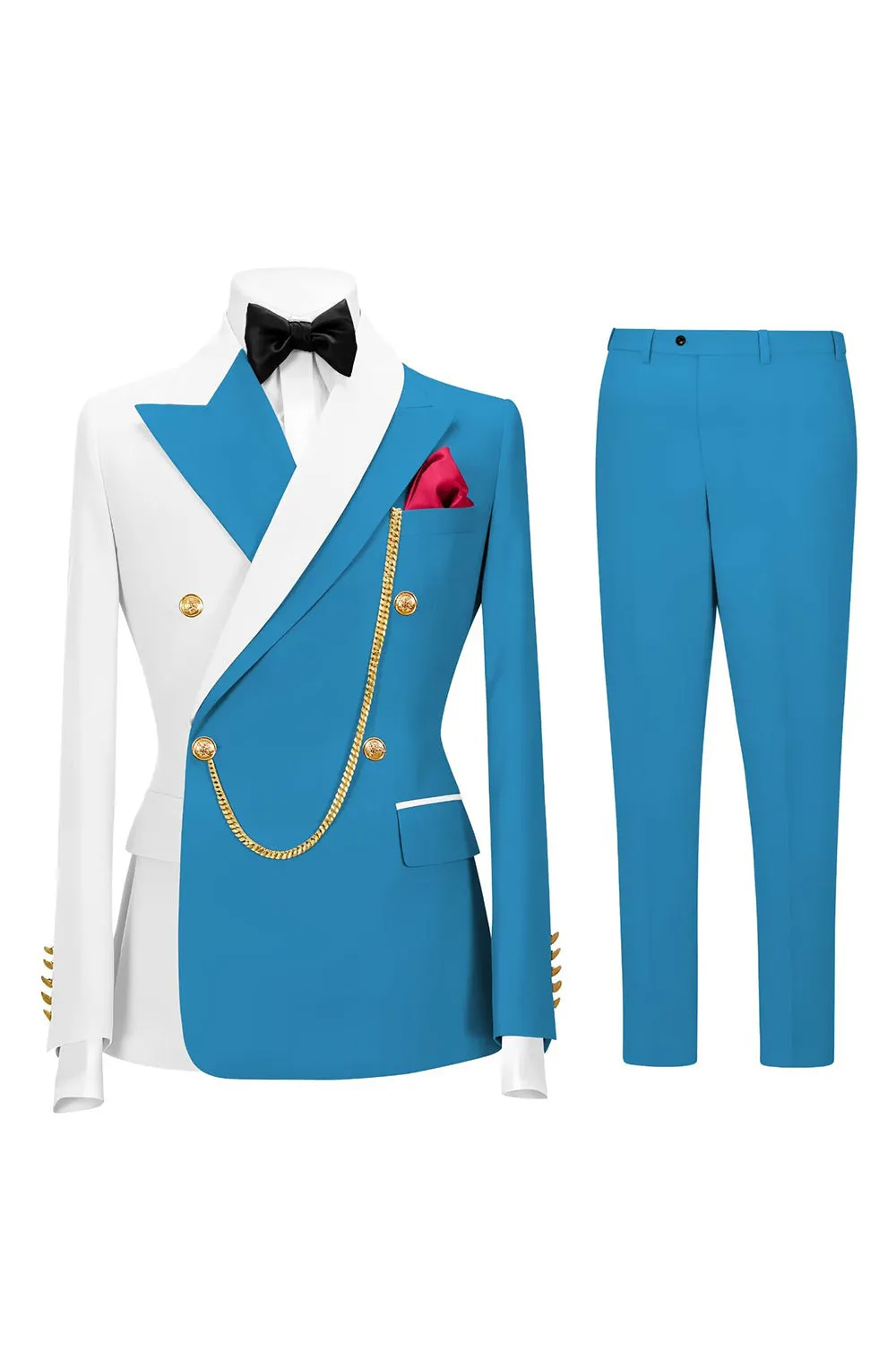 2 Piece Peak Lapel Black Double Breasted Men's Prom Suits sold by Zapaka product image thumbnail 4