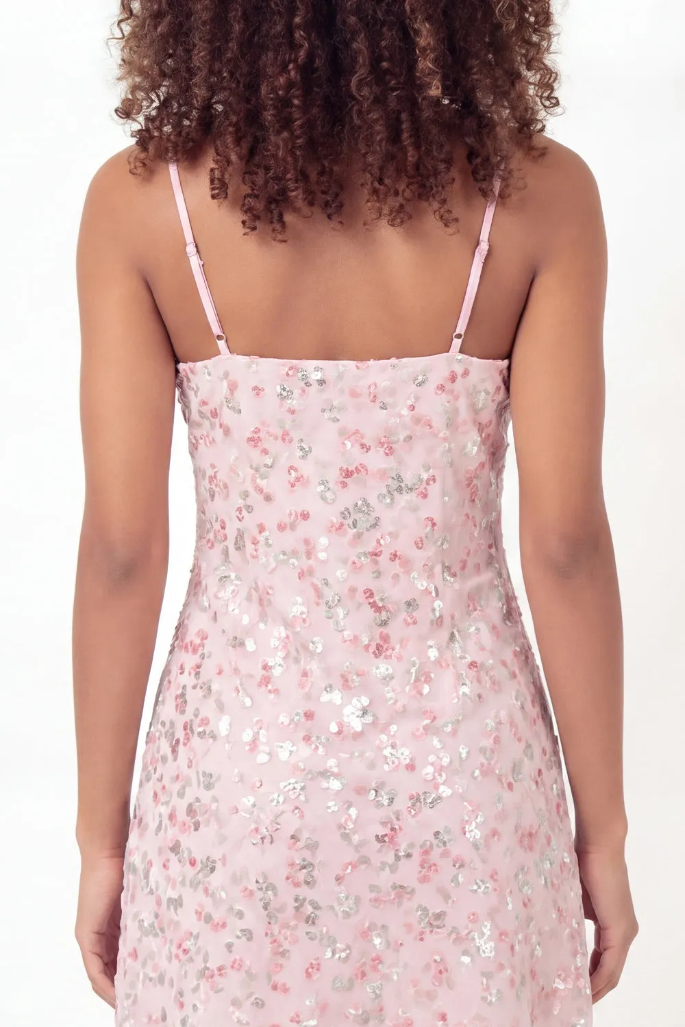 Sparkly Pink A-Line Sequins Mini Graduation Dress sold by Zapaka product image thumbnail 5