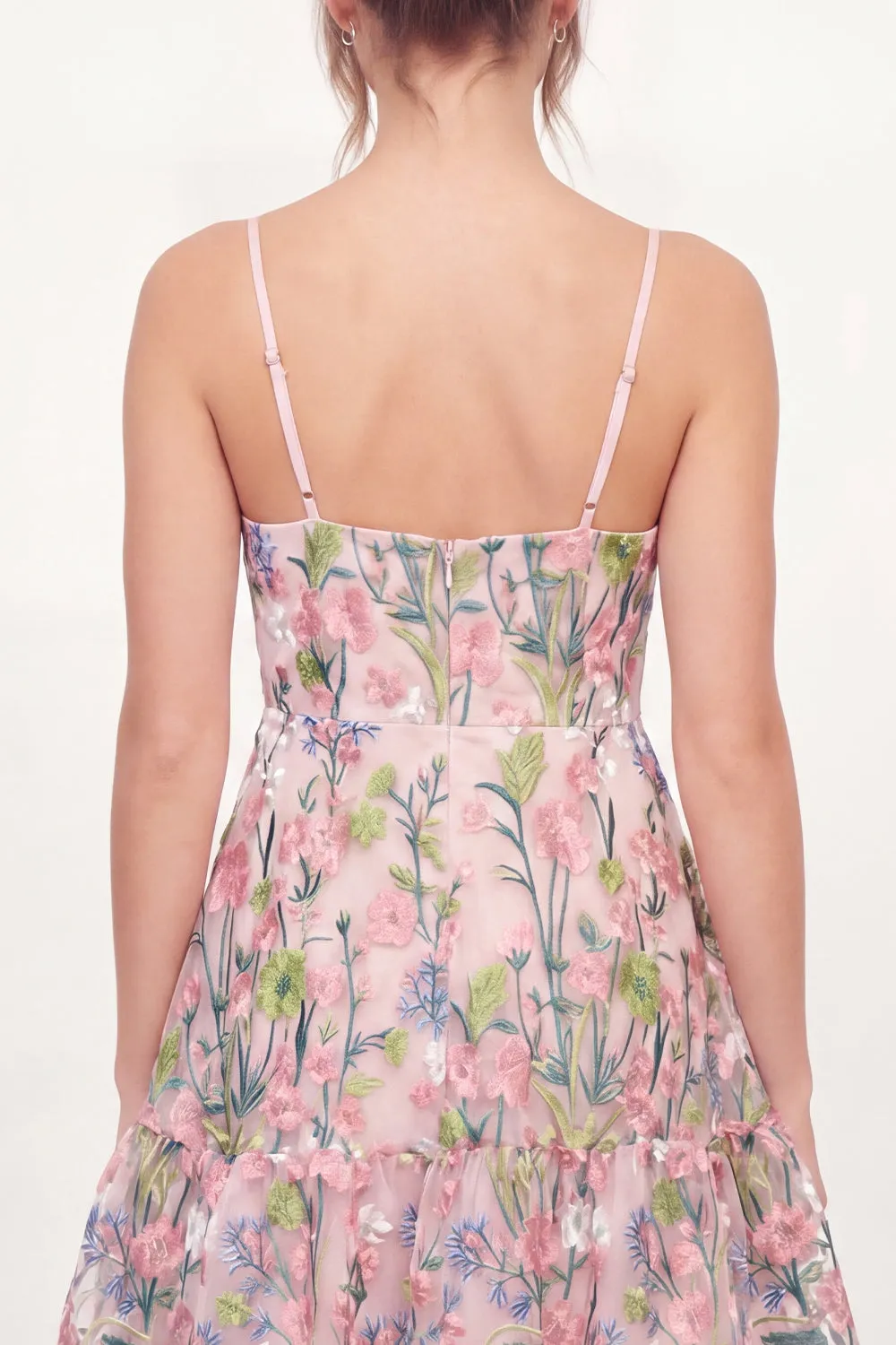 Floral Tulle A-Line Embroidered Pink Mini Homecoming Dress sold by Zapaka product image thumbnail 4
