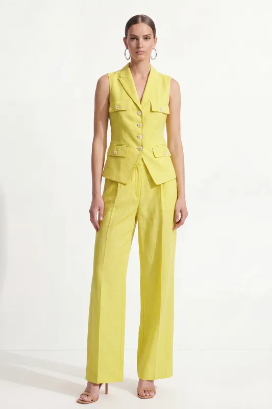 2 Piece Lemon Yellow Single Breasted Peak Lapel Business Suits made by Zapaka