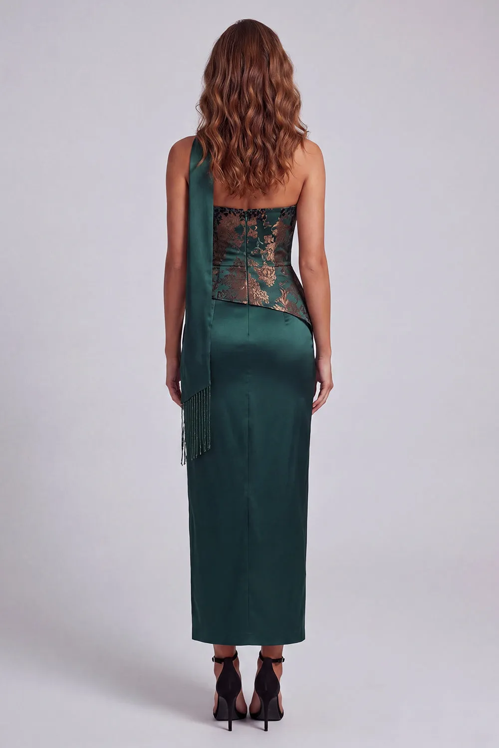 Strapless Dark Green Sheath Formal Dress with Strapless sold by Zapaka product image thumbnail 2