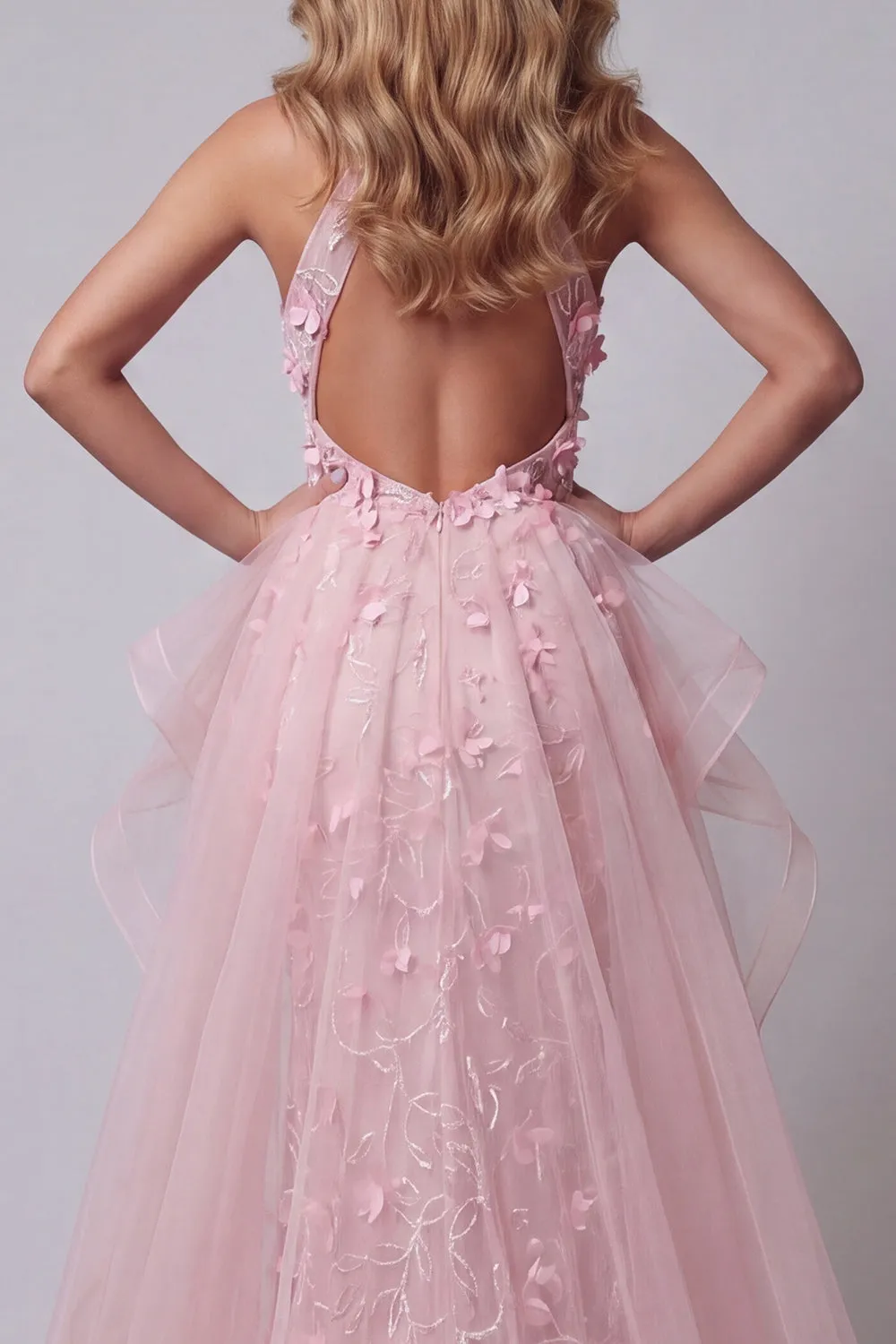Halter Pink Ruffled Open Back Mermaid Pageant Dress sold by Zapaka product image thumbnail 4