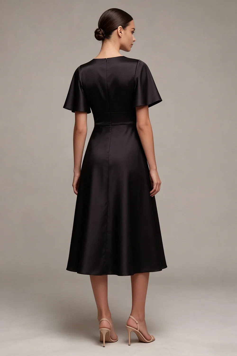 Flutter Sleeves V-Neck Long A Line Formal Dress sold by Zapaka product image thumbnail 2