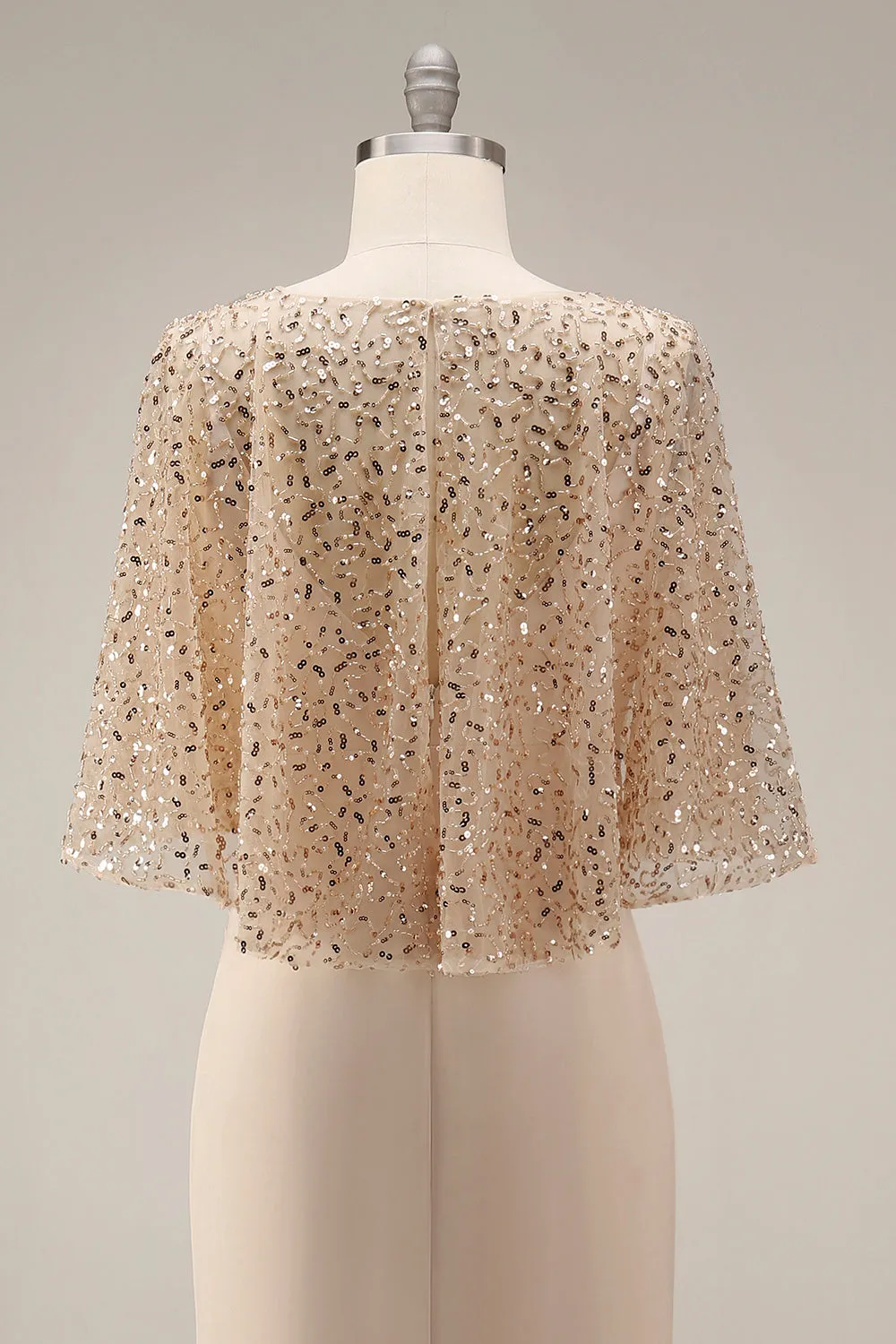 Sparkly Champagne Long Mermaid Sequins Mother of the Bride Dress with Pockets sold by Zapaka product image thumbnail 5