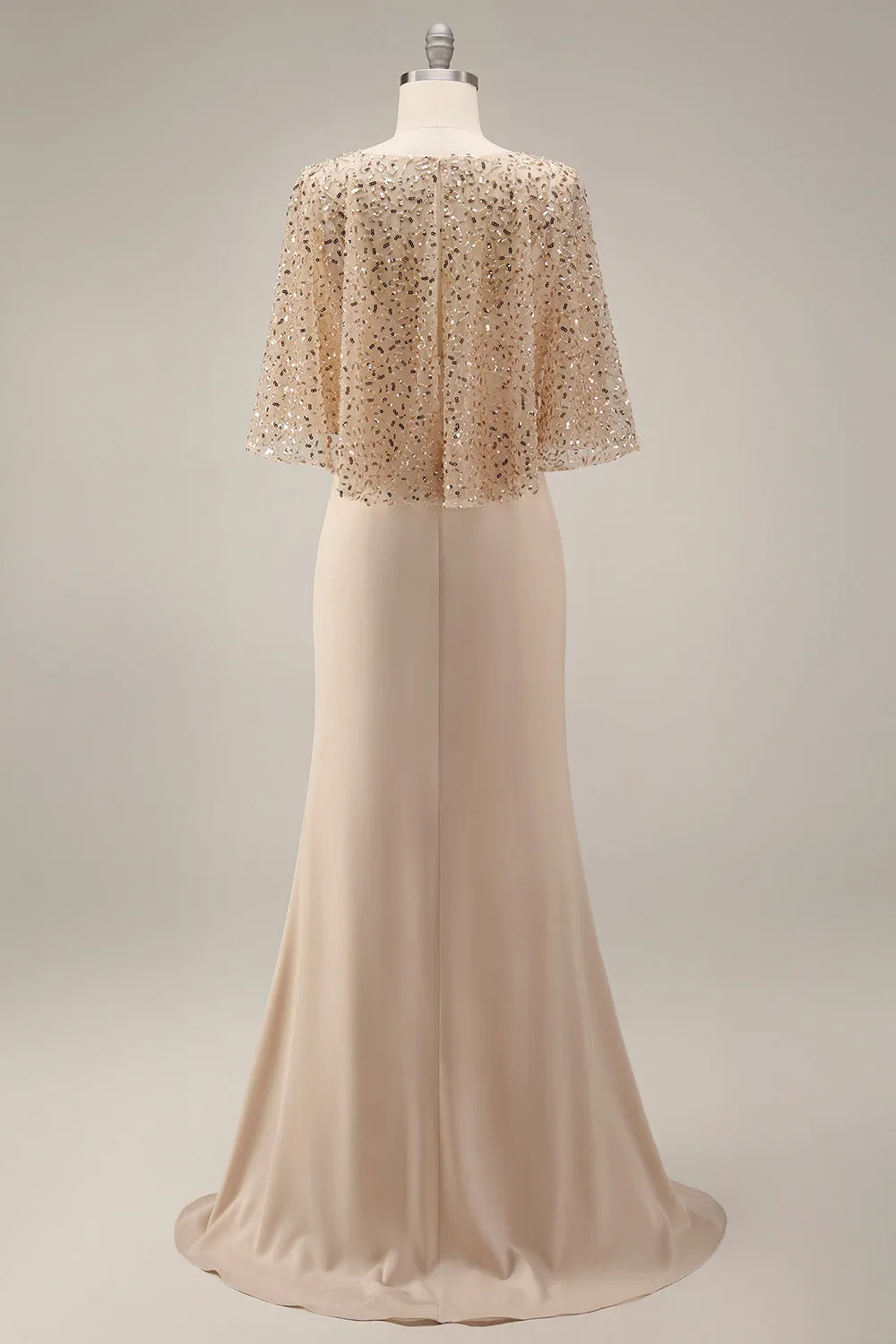 Sparkly Champagne Long Mermaid Sequins Mother of the Bride Dress with Pockets sold by Zapaka product image thumbnail 2