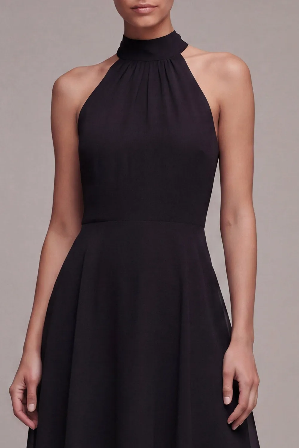Simple High Neck A Line Little Black Dress sold by Zapaka product image thumbnail 3