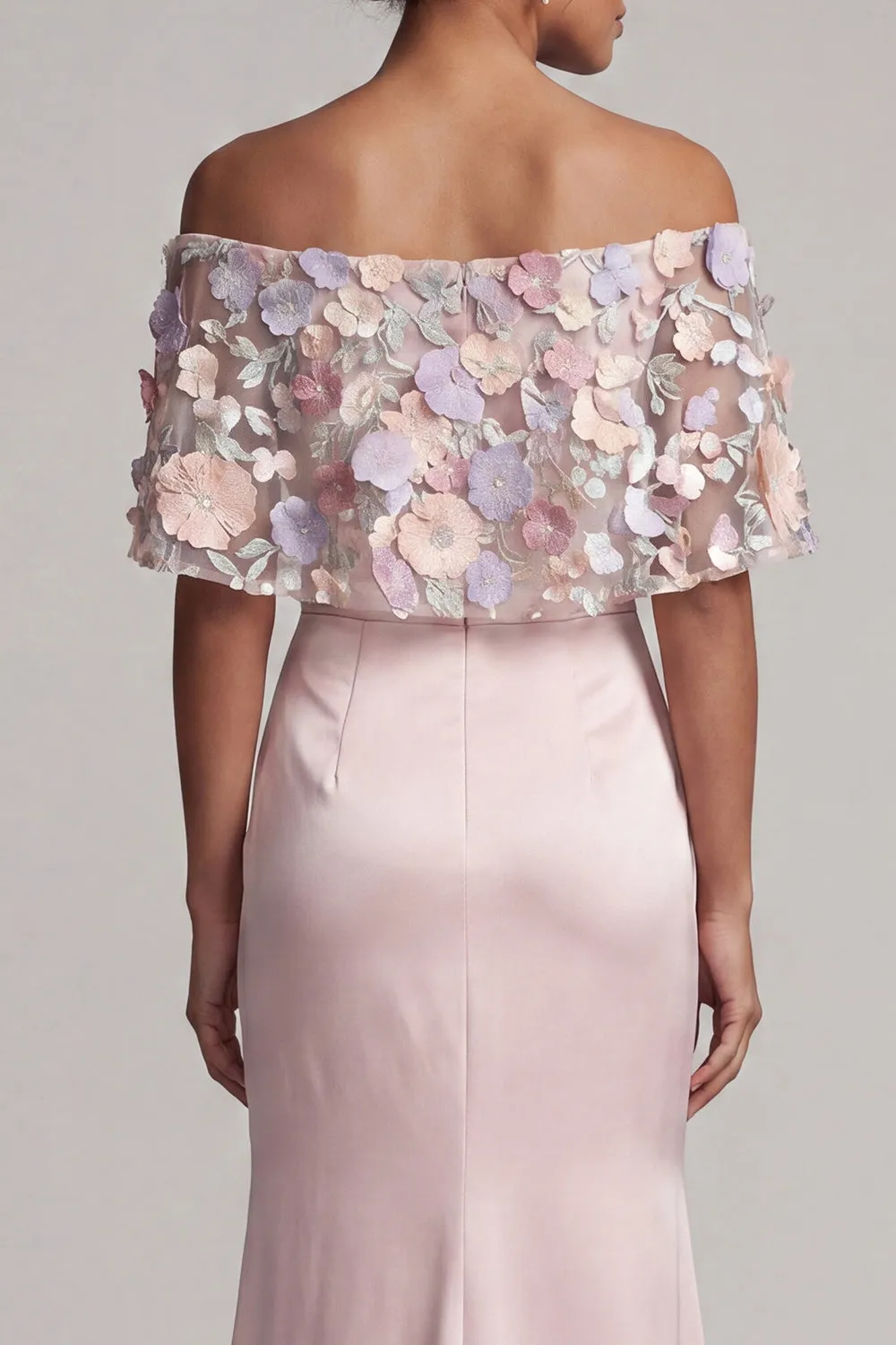 Blush Long Mermaid Floral Mother of the Bride Dress sold by Zapaka product image thumbnail 4