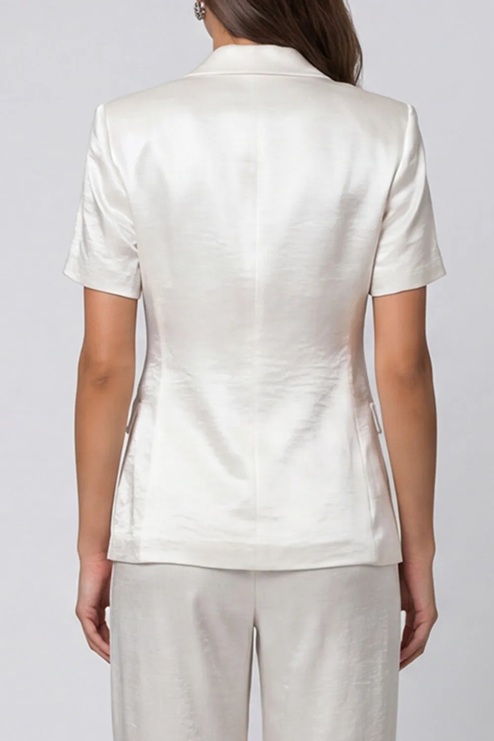 Ivory Peaked Lapel 2 Piece Single Buckle Women's Suits sold by Zapaka product image thumbnail 3