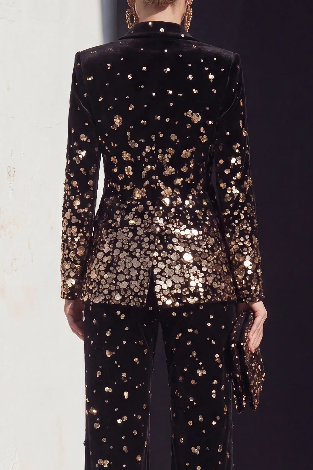 Black Champagne 2 Piece Peak Lapel Women Suits with Sequins sold by Zapaka product image thumbnail 4