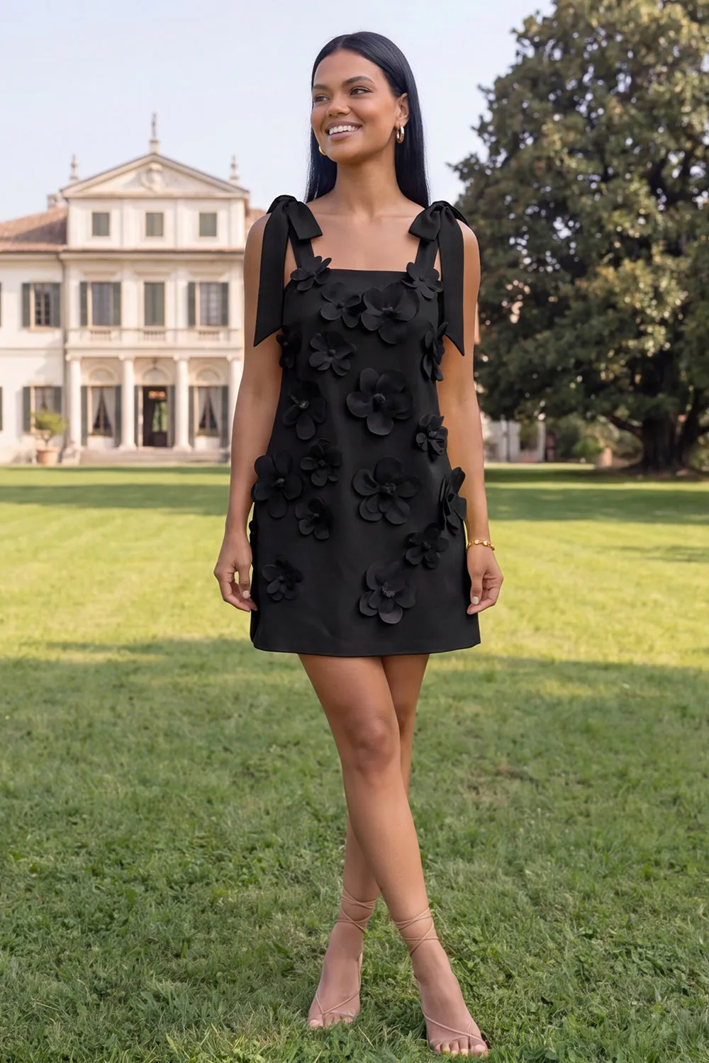 Pink Bodycon Thick Straps Homecoming Dress with 3D Flowers sold by Zapaka product image thumbnail 5