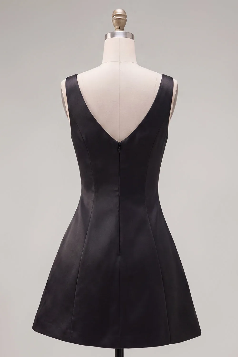 Black Pink A-Line V-Neck Short Homecoming Dress with Rhinestones sold by Zapaka product image thumbnail 2