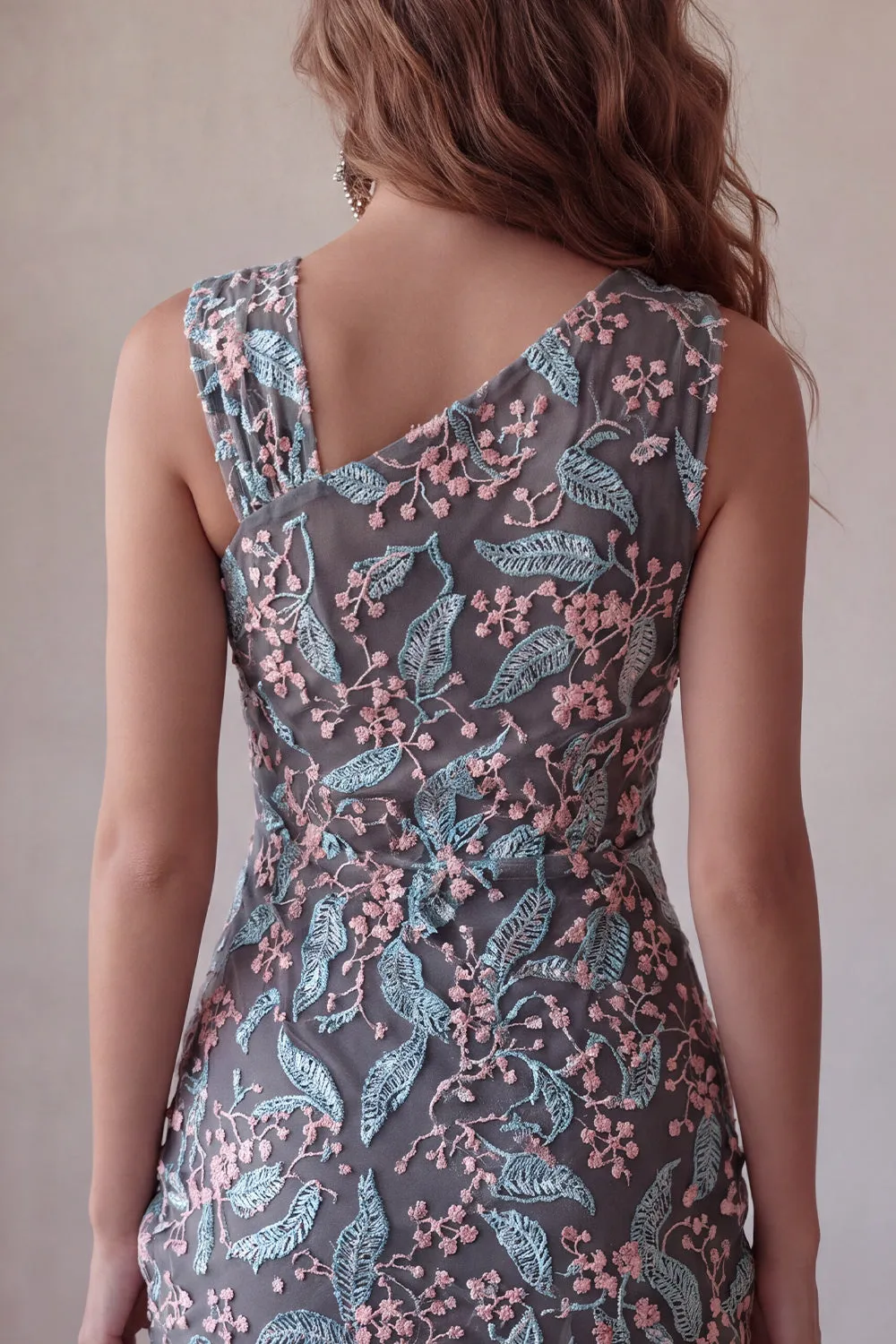 Black Bodycon Floral Ruched Short Homecoming Dress with Embroidery sold by Zapaka product image thumbnail 4