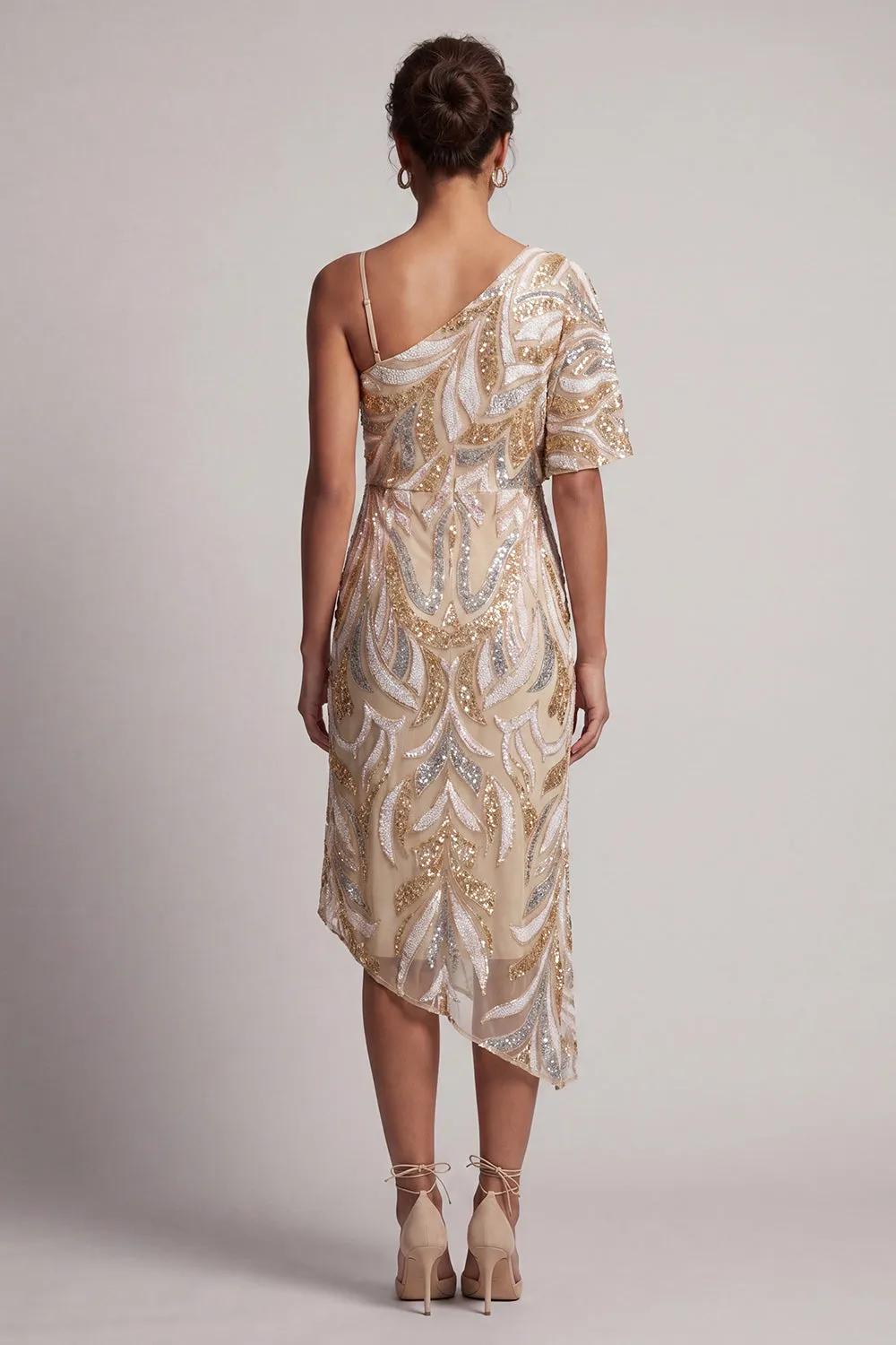Saprkly Champagne Sequin Sheath Mother of the Bride Dress sold by Zapaka product image thumbnail 2