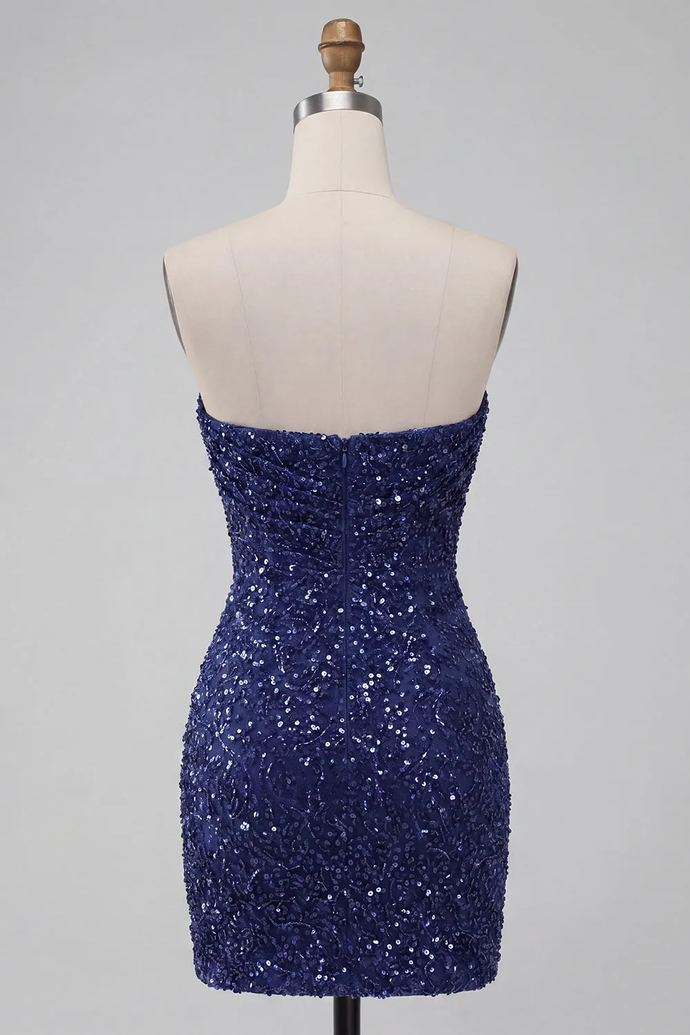 Sparkly Strapless Navy Bodycon Short Sequin Homecoming Dress sold by Zapaka product image thumbnail 2